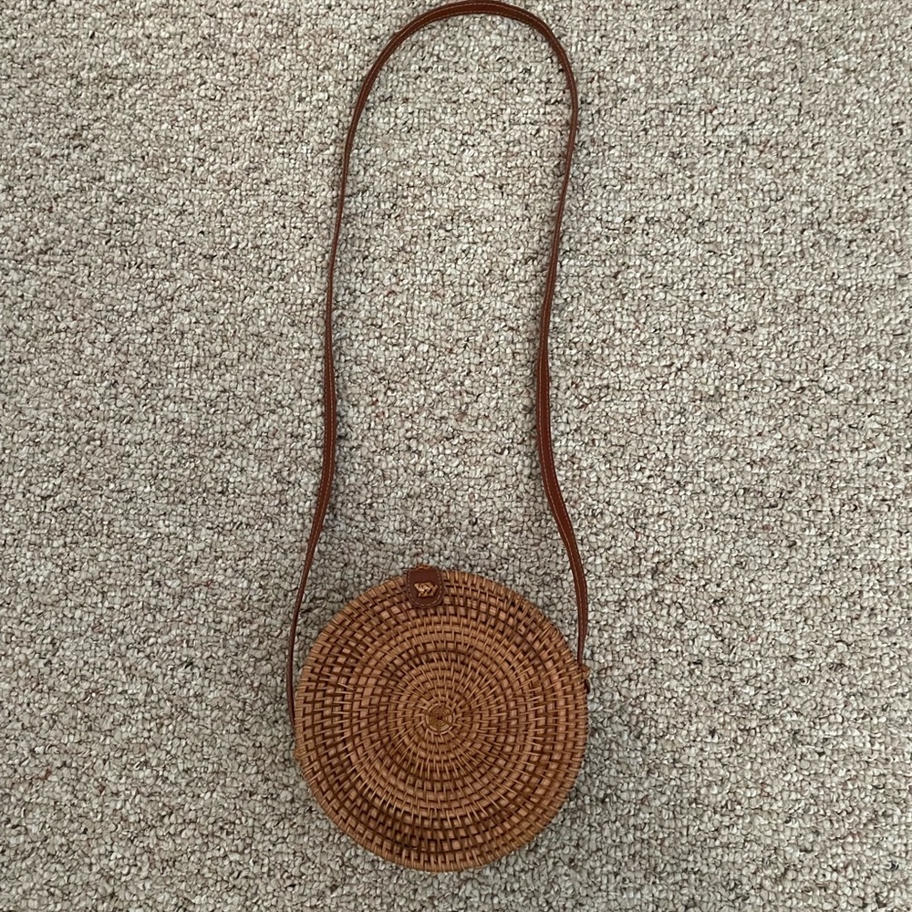 Round Rattan Wicker Summer Bag Purse